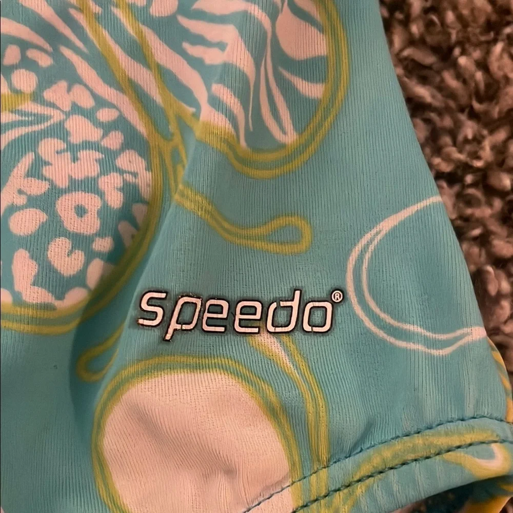 Speedo Kids One Piece - Aqua and Lemon Butterfly.